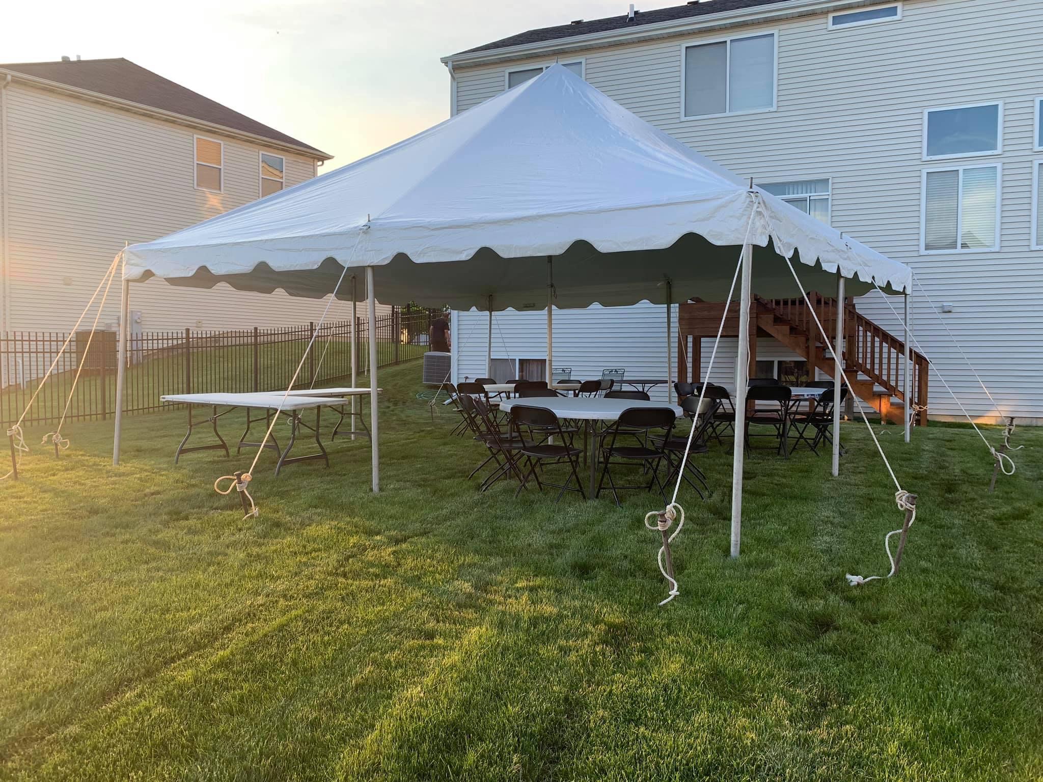 20x40 pole tent with side walls